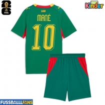 Senegal Sadio Mane #10 Auswärts Trikotsatz Kinder EM 2024 Kurzarm (+ Kurze Hosen)